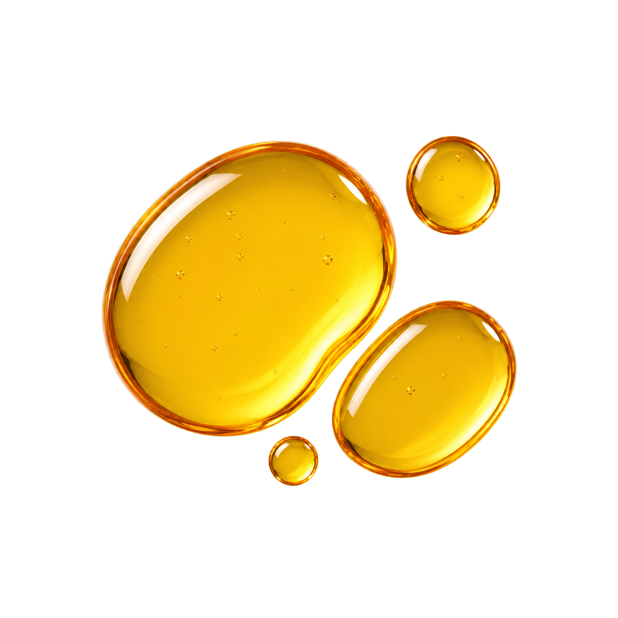 Golden microalgae oil droplets cutout / 微藻油金色油滴扣图