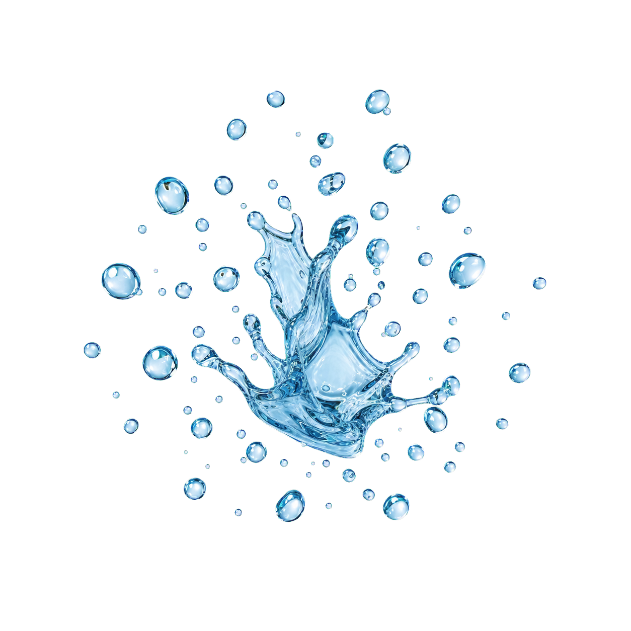 Water droplets splash cutout / 水珠飞溅扣图