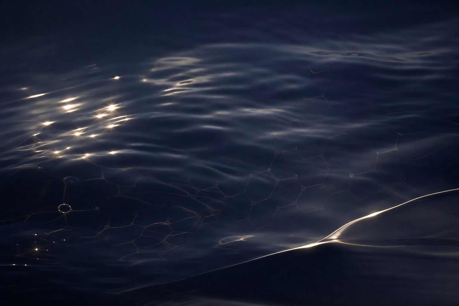 Deep-sea water surface at night / 深夜的深海海面