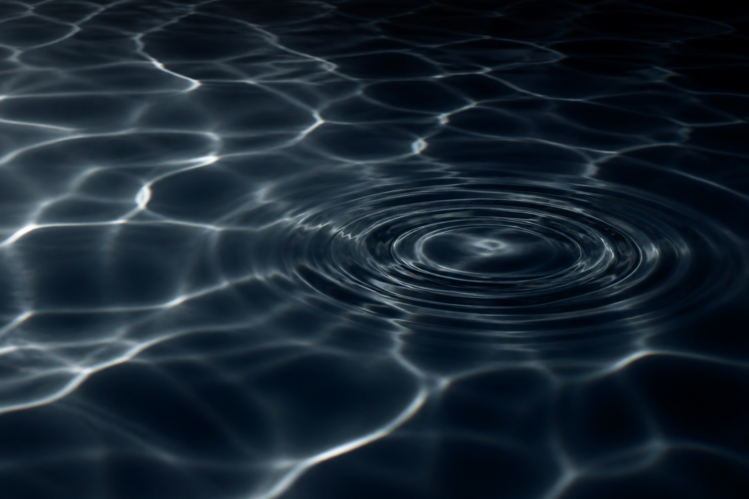Moonlit ripples across a dark water surface 月光下深色水面的涟漪